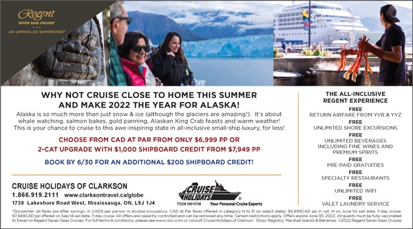 Regent Seven Seas Alaska May to Sep 2022 at savings