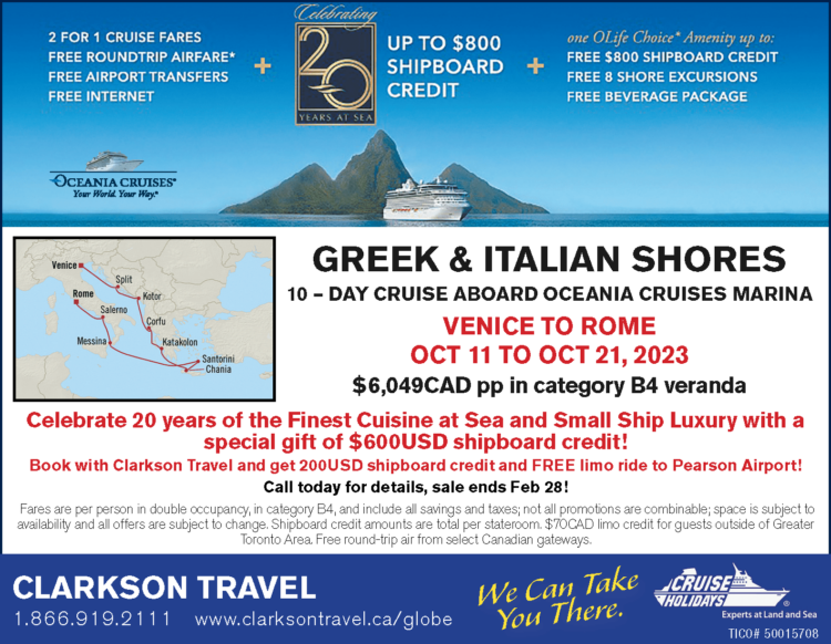 Globe and Mail ad Oceania