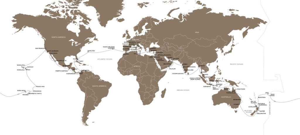Map 2024 Regent World Cruise
