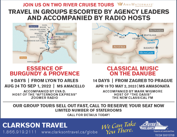 Group escorted river cruises accompanied by radio hosrs