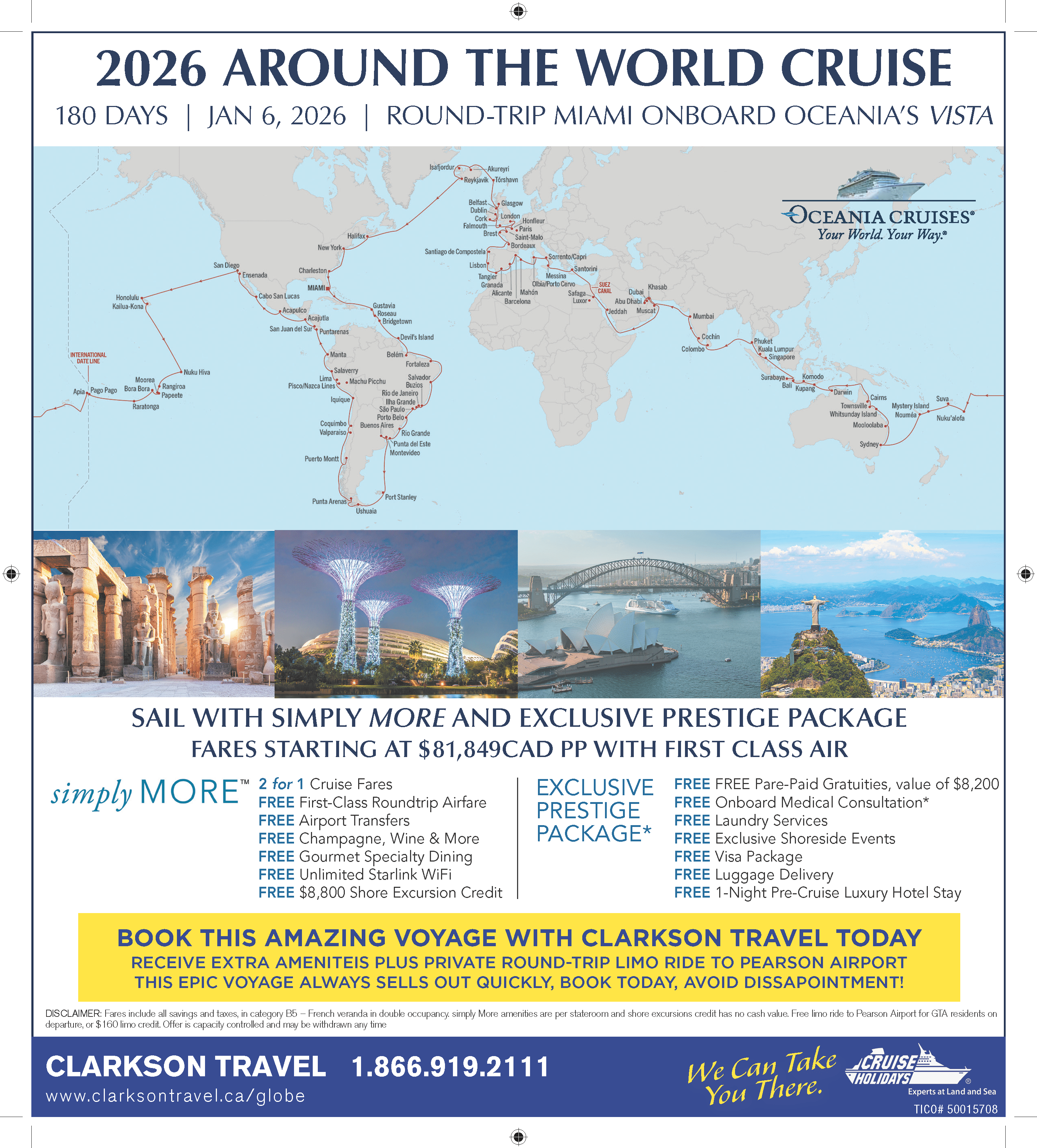 Oceania Cruises Around the World 2026
